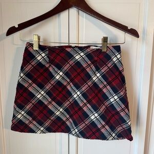 Altar'd State Tartan Mini Skirt - Burgundy and Navy